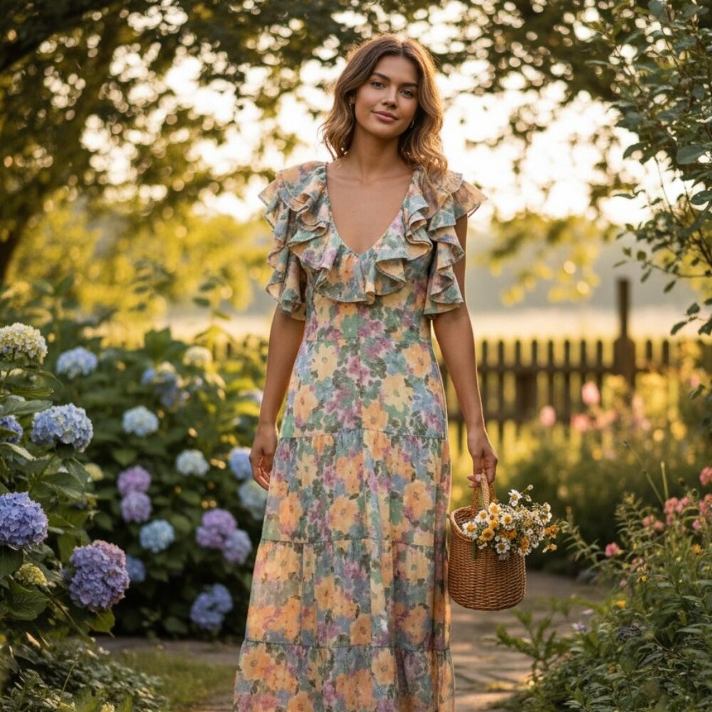 NWT Lost + Wander Florescence Midi Dress